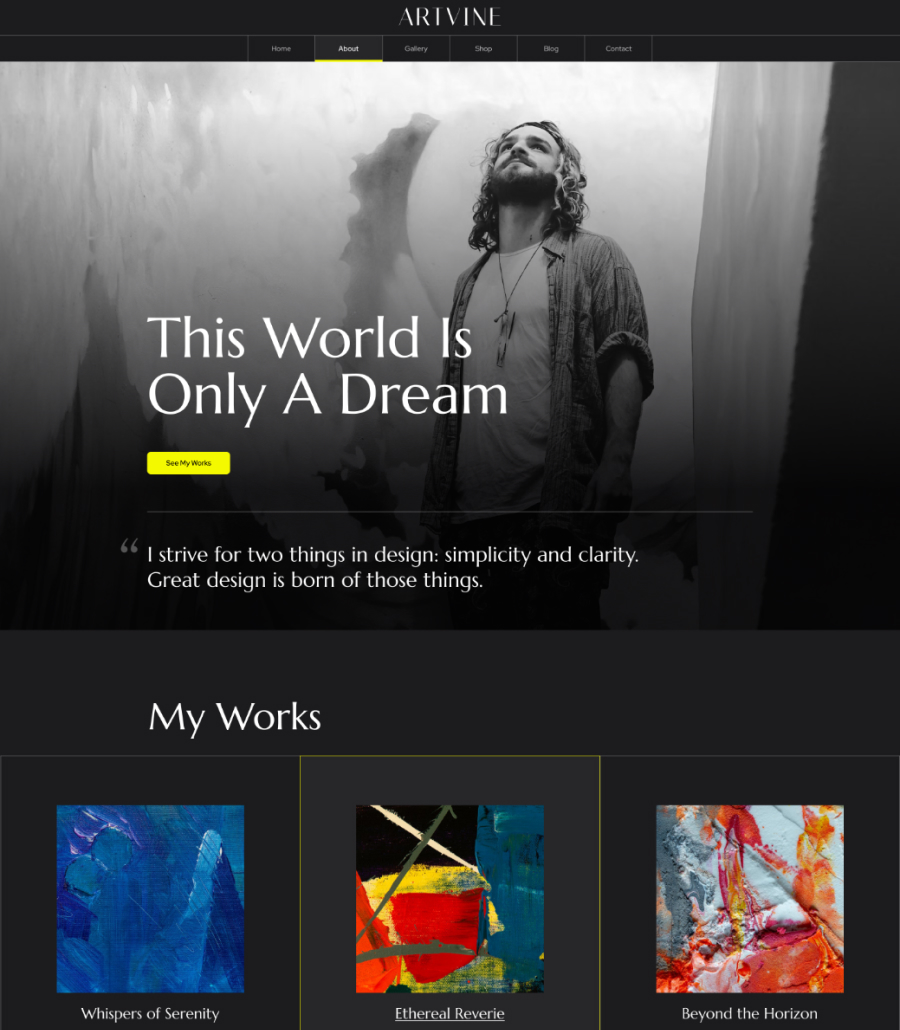 ArtVine - Art And Design Website