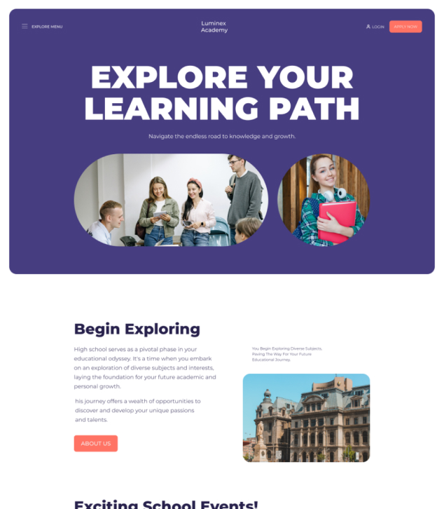 Luminex Academy - A School Website Template